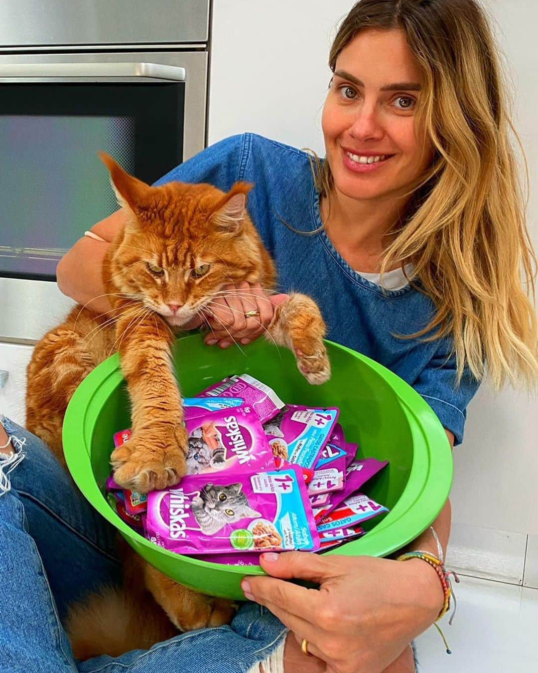 カロライナディークマンのインスタグラム：「eu escolhi alimentar o chili com whiskas sachê pq ele é feito com ingredientes naturais,  ou seja,  zero conservantes!  queria eu, me alimentar assim, todos os dias também...  hehehe  @meugatowhiskas #ad」