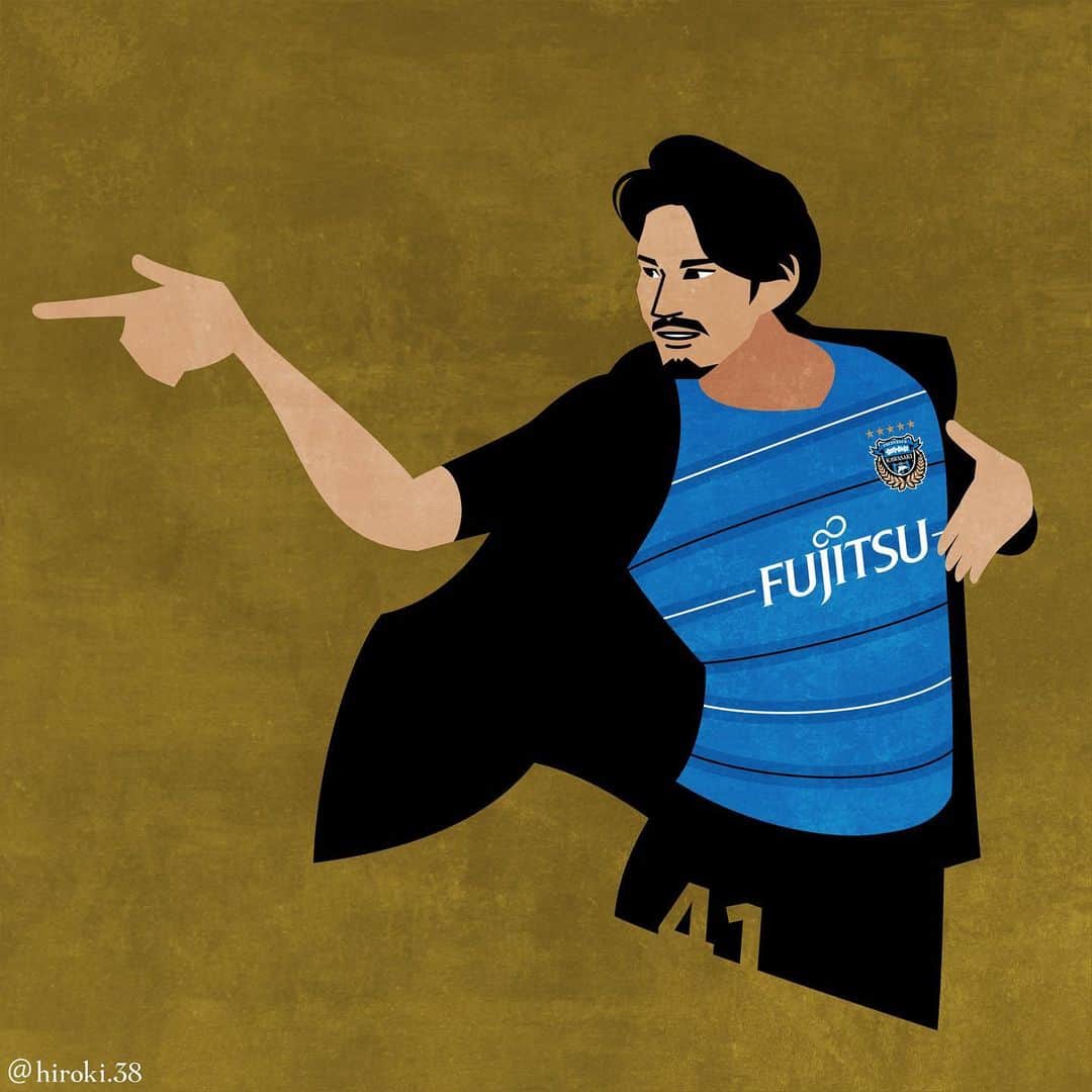 hiroki.38のインスタグラム：「. 格別 ／ KING OF COOL ! . . #家長昭博 #川崎フロンターレ #j1 #jリーグ #イラスト #サッカー #サッカーイラスト  #開幕戦 #mj #マイケルジャクソン #footballplayer #soccerplayer #sketch #vectorart #illustrator #illustrations #soccerillustration #samuraiblue #aki #akihiroienaga #kawasakifrontale #kawasaki #MichaelJackson #jleague #kingofpop」