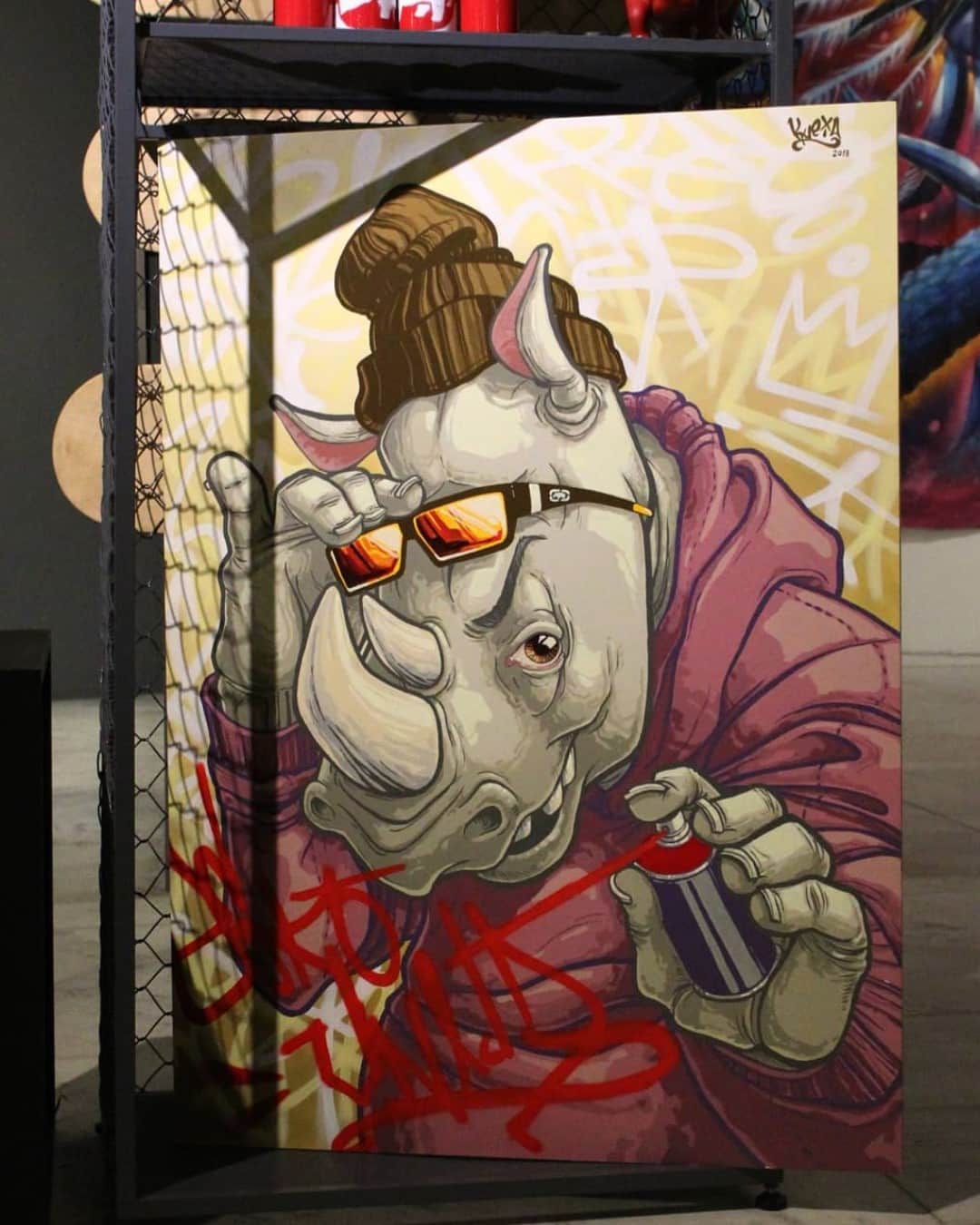 エコーレッドのインスタグラム：「Graffiti Rhino  @godaylibanio」