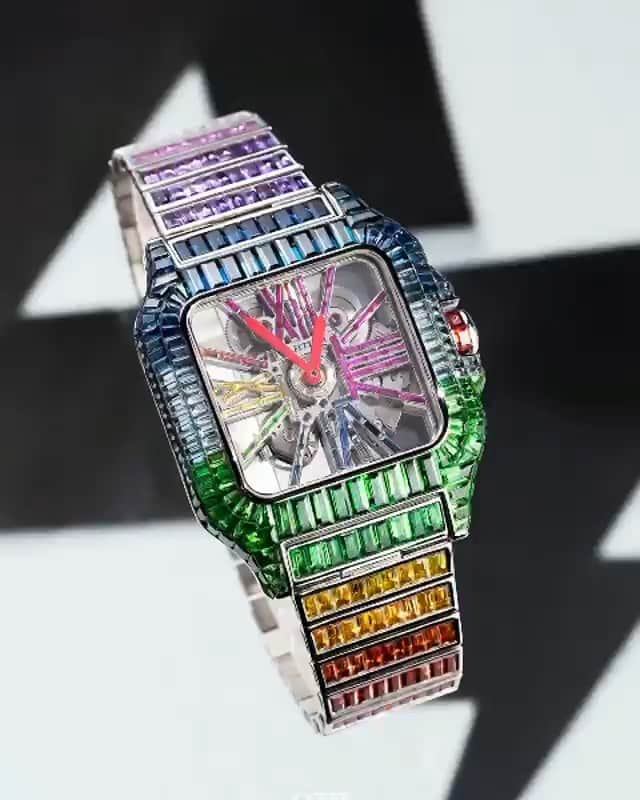 Daily Suitsのインスタグラム：「Introducing this truly one of a kind piece designed and created by @MJJEXCLUSIVE for the Arsenal’s star, Pierre-Emerick Aubameyang. This masterpiece features over 350 individual precious stones, totalling 88 carats, all set by hand.」