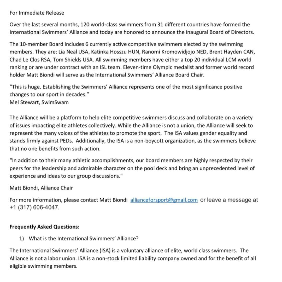 ラノミ・クロモウィジョジョさんのインスタグラム写真 - (ラノミ・クロモウィジョジョInstagram)「I’m excited to officially represent swimmers worldwide and serve as a board member for the International Swimmers Alliance (ISA) together with great people! 🙏🏽  I feel a strong motivation to lift our sport to a more professional level. The Alliance will be a platform to help elite competitive swimmers discuss and collaborate on a variety of issues impacting elite athletes collectively. #swimmersalliance   @hosszukatinka @lia_neal @chadleclos92 @beefytshields @thebrenthayden @matt_n_biondi」2月27日 6時38分 - ranomikromo