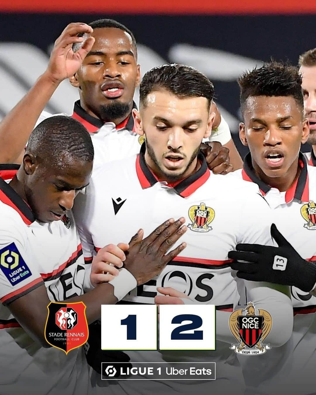 リーグ・アンさんのインスタグラム写真 - (リーグ・アンInstagram)「✔ L'@ogcnice retrouve le sourire à Rennes grâce à des réalisations d'@amine_gouiri et @flaviusdanil !  An important win for Nice!  #Ligue1UberEats #SRFCOGCN」2月27日 7時09分 - ligue1ubereats