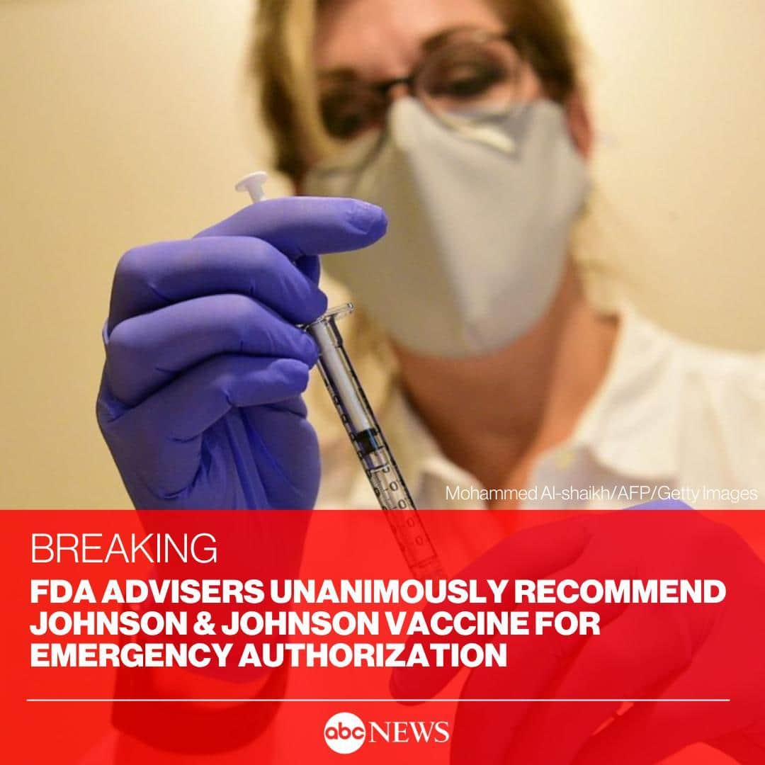 ABC Newsさんのインスタグラム写真 - (ABC NewsInstagram)「FDA advisers vote unanimously to recommend the COVID-19 vaccine from Johnson & Johnson for emergency use authorization. ⁠ ⁠ Read what happens next at LINK IN BIO.⁠ ⁠ #covid19 #covid #vaccine #news #politics #medicine #science」2月27日 7時20分 - abcnews