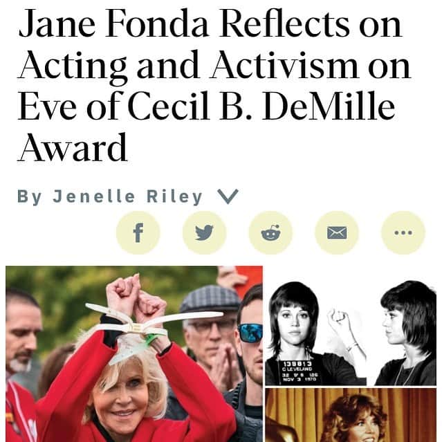 ジェーン・フォンダのインスタグラム：「@variety: Jane Fonda Reflects on Acting and Activism on Eve of Cecil B. DeMille Award Link in bio  https://variety.com/2021/film/awards/jane-fonda-golden-globes-acting-and-activism-on-eve-of-cecil-b-demille-award-1234913293/ #goldenglobes」