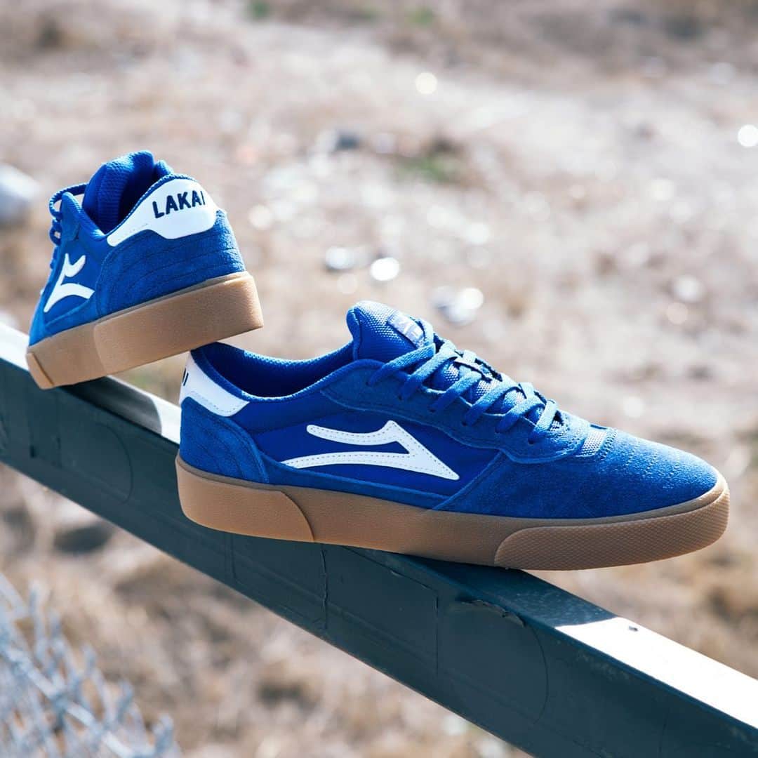 ラカイリミテッドフットウェアのインスタグラム：「Cambridge in Blueberry/Gum Suede Available now at skate shops and Lakai.com #Lakai #TheShoesWeSkate」