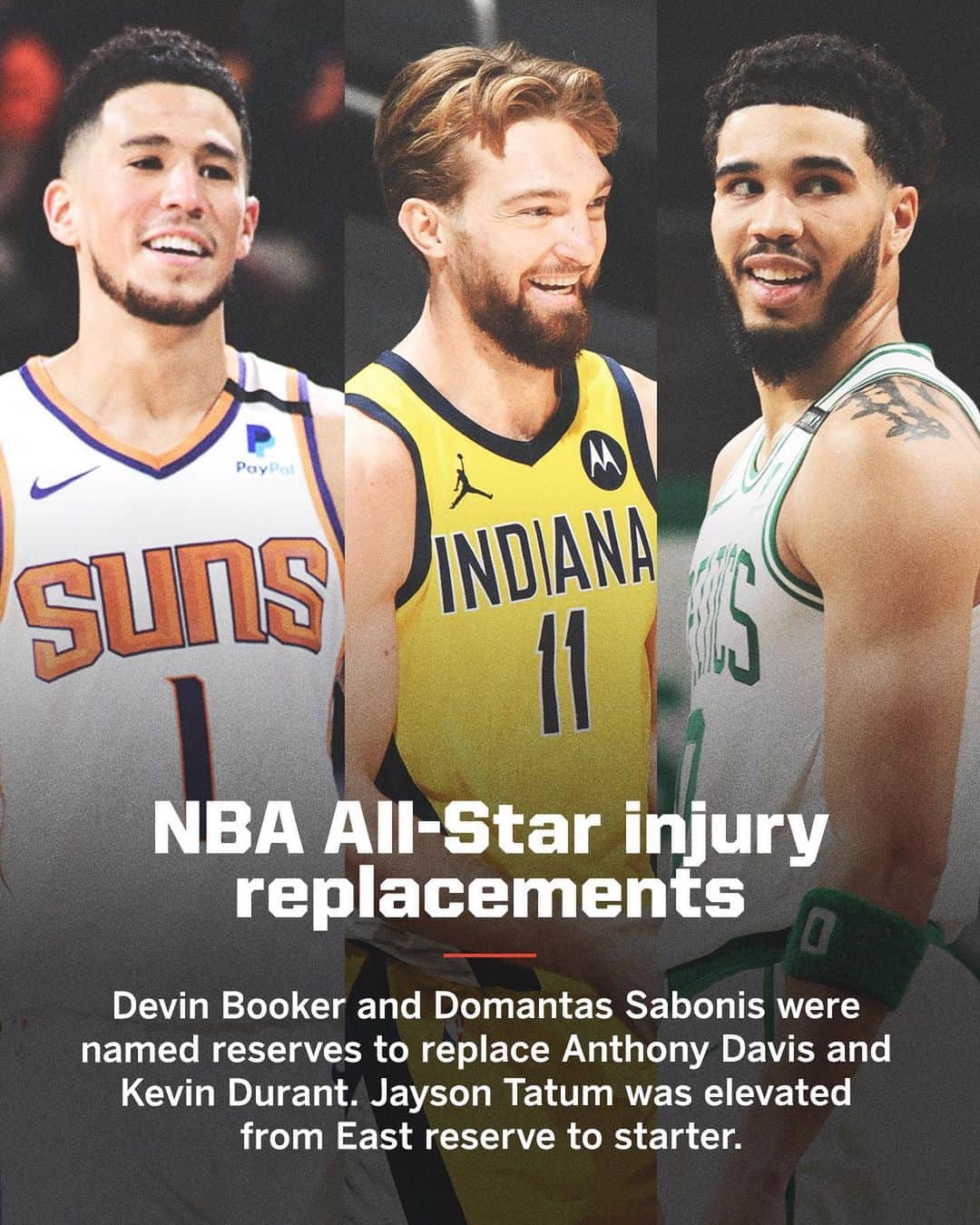 espnのインスタグラム：「Second All-Star appearance for Sabonis and first All-Star start for Tatum 💫💫💫 @nbaonespn」