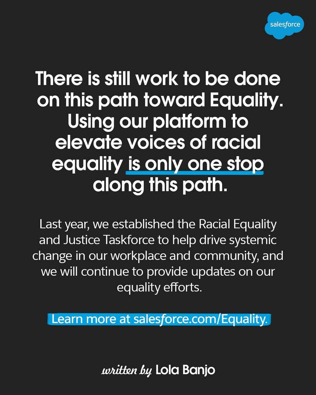 Salesforce さんのインスタグラム写真 - (Salesforce Instagram)「"By being intentional about taking time to learn about our different cultures and histories — we help build more understanding, compassion, and belonging in the workplace." Lola Banjo, BOLDforce President and Senior Director of Innovation Consulting at Salesforce’s Office of Innovation, shares the importance of honoring #BlackHistory in the workplace year-round on The 360 Blog. Read more at the link in bio. 🔗 #BHM」2月27日 8時18分 - salesforce