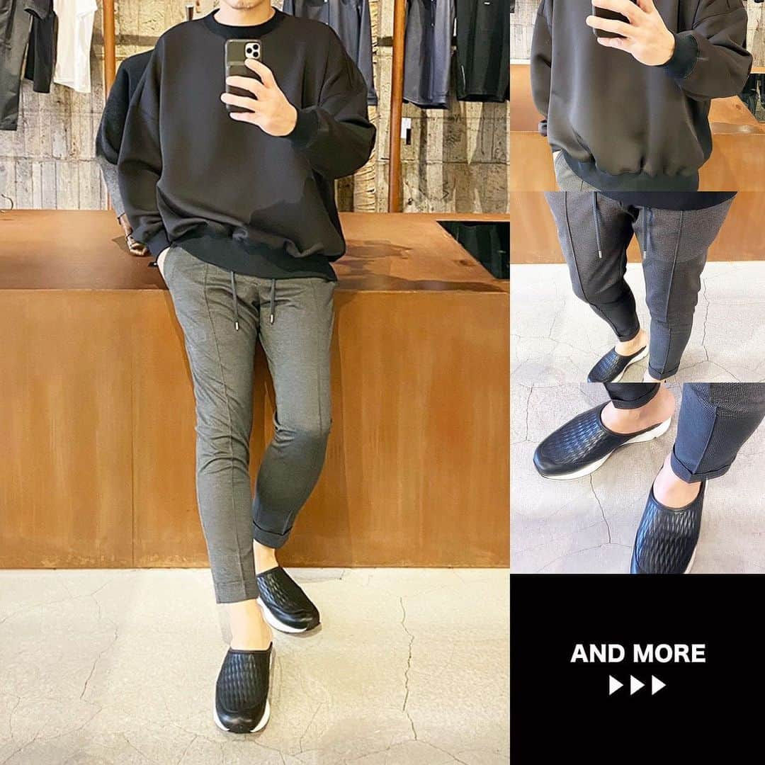 セレクトショップN.K.Bのインスタグラム：「✨今日のN.K.B STYLE✨ 👕【スウェット】1piu1uguale3 DROP SHOULDER CREW (BLACK) 👖【パンツ】AKM SWING EASY PT (BLACK) 👟【シューズ】AKM BACKLESS DIA SLIPON (BLACK)  N.K.B STYLE 210225  セレクトショップN.K.B小林です。  1piu1uguale3 DROP SHOULDER CREWコーディネート3日目の本日は、BLACKでモノトーンスタイル!! パンツは、AKM 2021新作のSWING EASY PT。 セットアップだけで無く、単品使いも重宝します♪  2021 S/Sアイテムは、全てポイント10倍進呈!!  商品の詳細は、画像タップでご確認頂けます。 その他の商品はプロフィール( @n.k.b_fukui )のURLよりN.K.B公式ウェブストアでご確認下さい。  全品送料無料❗️新規会員登録ですぐ使える1,000ポイントも進呈中です。  ++++++++++++++++++++ N.K.Bは、福井県福井市にあるセレクトショップ。 オーナーの小林が、取扱ブランドの最旬コーデと新作先行予約・入荷情報をPostしています。 もしよければ、いいね＆フォローよろしくお願いします❗  【主な取扱ブランド】 AKM | エイケイエム VEGAHLUXE | ヴェガリュクス 1piu1uguale3 | ウノピュウノウグァーレトレ 1piu1uguale3 SPORT| ウノピュウノウグァーレトレスポーツ LUXE163AKMBB | リュクス163エイケイエムビービー Junhashimoto | ジュンハシモト TFW49 | ティーエフダブリューフォーティーナイン TOM FORD EYEWEAR | トムフォード アイウェア DABORO | ダボロ PIUORO | ピウオッロ MOOSEKNUCKLES | ムースナックルズ newblance | ニューバランス and more… ++++++++++++++++++++  #AKM #エイケイエム #1piu1uguale3 #ウノピュウノウグァーレ #エヌケービー #メンズファッション #メンズファッションコーデ #ファッション好きと繋がりたい #メンズコーデ #お洒落さんと繋がりたい #おしゃれさんと繋がりたい #服好きな人と繋がりたい #ファッション好きな人と繋がりたい #ファッション大好き #今日のコーデ #本日のコーデ #ファッションコーデ #インスタファッション #エヌケービー #ファッションスナップ #ファッション好き #アパレルショップ #ファッションコーディネート #メンズアパレルショップ」