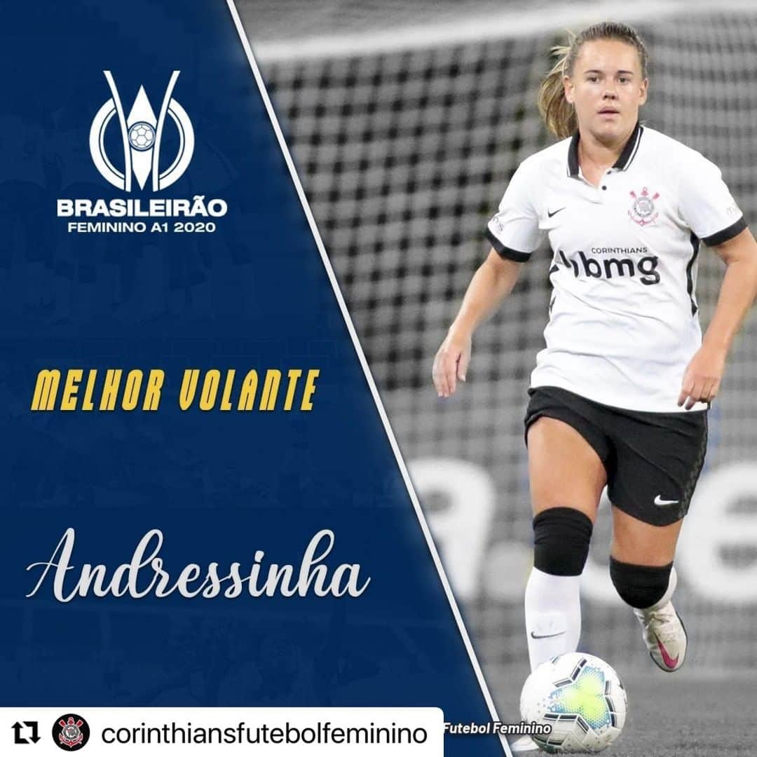 コリンチャンスさんのインスタグラム写真 - (コリンチャンスInstagram)「#Repost @corinthiansfutebolfeminino ・・・ Ela chegou no ano passado, mas parece que joga no Coringão desde sempre. O motor do time, tomou conta do meio-campo e acabou eleita como a melhor volante do Brasileirão.  Joga demais a @andressinha95!」2月27日 10時35分 - corinthians