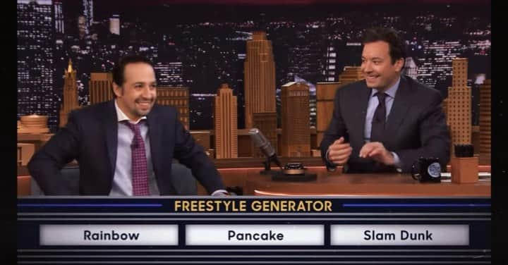 リン・マニュエル・ミランダのインスタグラム：「In honor of having @bigmackhubbell (a writers assistant of The Tonight Show) on my podcast- here’s an excuse to post one of my favorite clips from @fallontonight featuring #linmanuelmiranda 🤩」