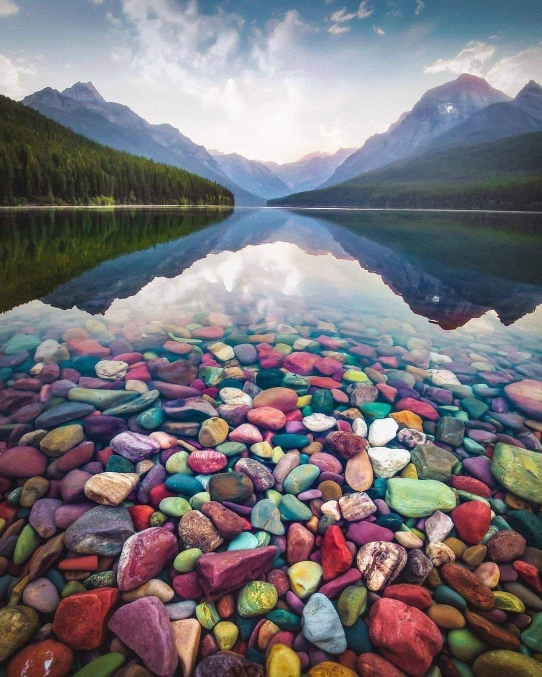 9GAGさんのインスタグラム写真 - (9GAGInstagram)「Have you seen rocks this colourful under the lake? Follow @voyaged for more discoveries around the 🌍 - 📷 @davidmrule - #voyaged #usa #bowmanlake #9gag」2月27日 20時30分 - 9gag