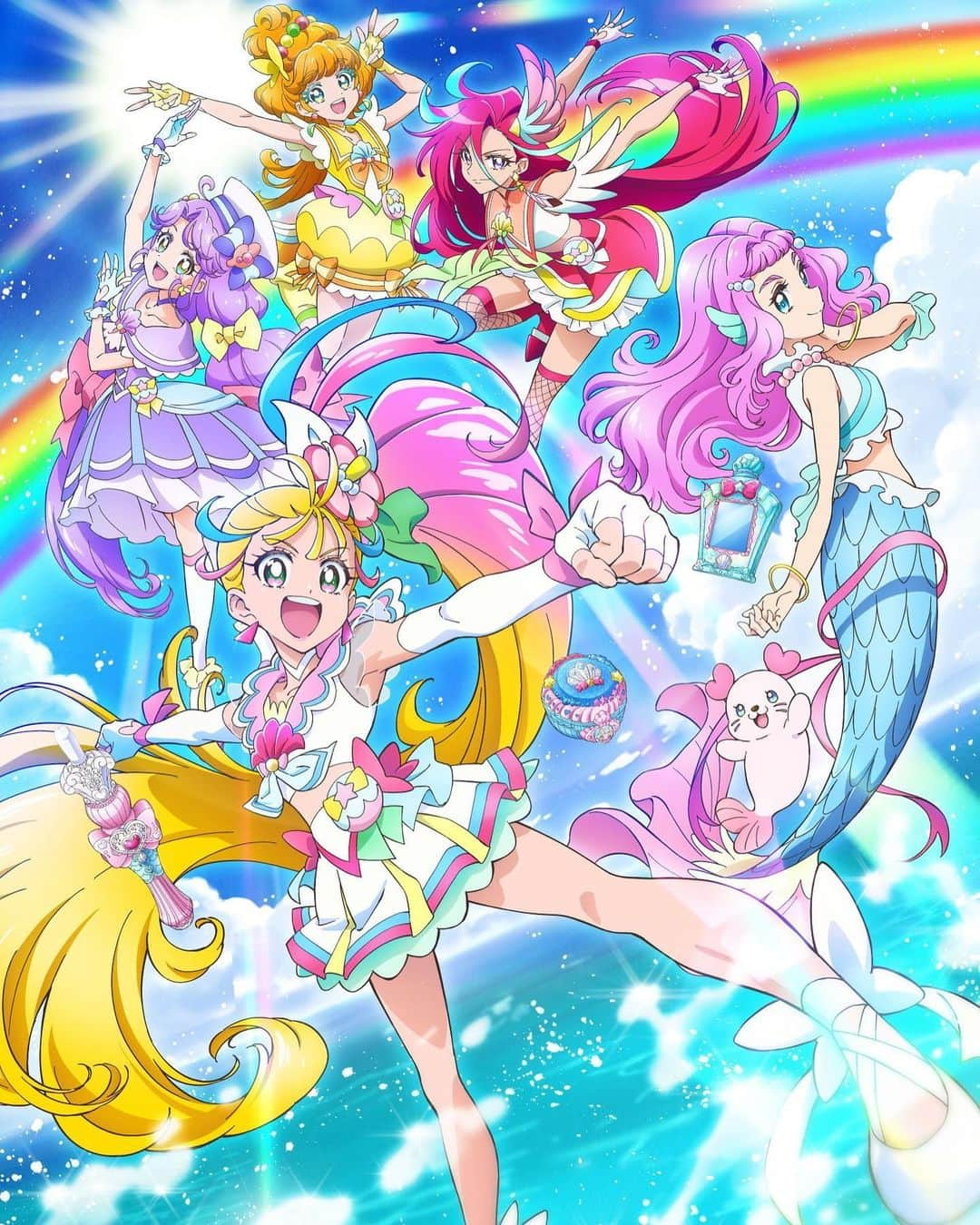 田中あいみのインスタグラム：「🌈『トロピカル〜ジュ！プリキュア』明日から放送スタートです！！﻿ ﻿ いよいよ、初回放送の2/28(日)が明日に迫りました👍﻿ ﻿ 私は海の妖精くるるん役で出演させていただきます🦭💖﻿ ﻿ 憧れのニチアサデビューだよ〜〜！㊗️✨﻿ ﻿ キャラやモチーフのデザインも超かわいくてお気に入りです！﻿ 海の生き物好きとして、海の妖精役を任されるなんて嬉しすぎる…！﻿ 放送がとっても楽しみです🥳👏🎉﻿ ﻿ くるるんは、いったいいつ登場するかな？﻿ さっそく登場しちゃうかな？﻿ ﻿ それは内緒ですが…！🤫﻿ こっから一年間、毎週日曜朝8:30からプリキュアタイムを一緒に楽しみましょう！！﻿ ﻿ よろしくお願いします✨」