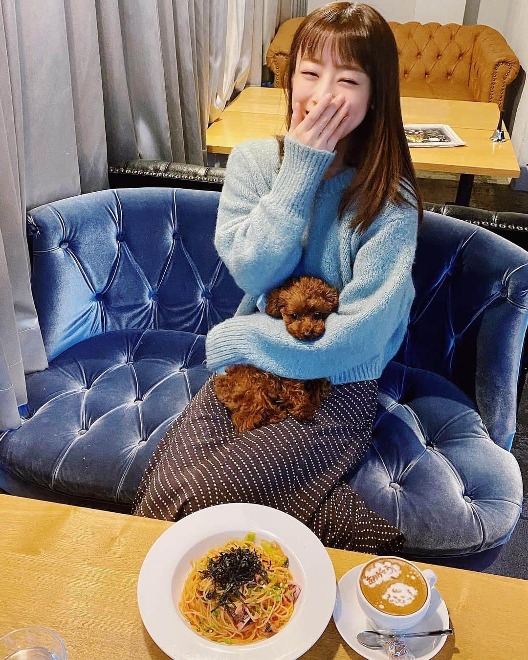 福岡みなみさんのインスタグラム写真 - (福岡みなみInstagram)「・ さらんも犬用メニューいっぱい食べてお腹ぱんぱんになってた🐶🍚#さらん」2月27日 21時00分 - fukuokaminami373