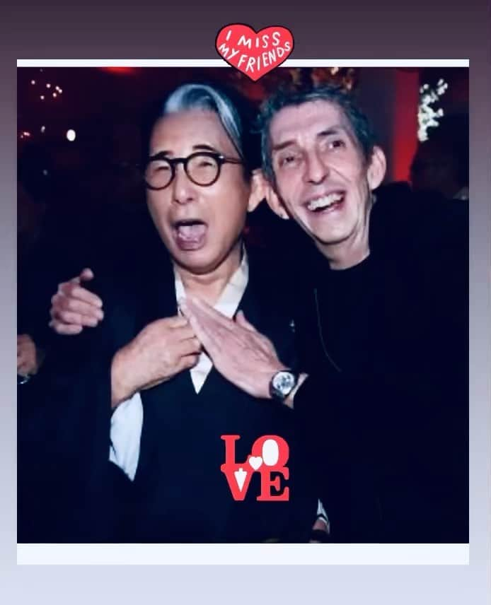 ミッシェルクランのインスタグラム：「Would like to wish what would have been a very happy birthday to my forever friend and partner in crime Kenzo, missing you more than ever @kenzotakada #ilovemyfriends #bestmemories #kenzotakada #fuckcovid19」