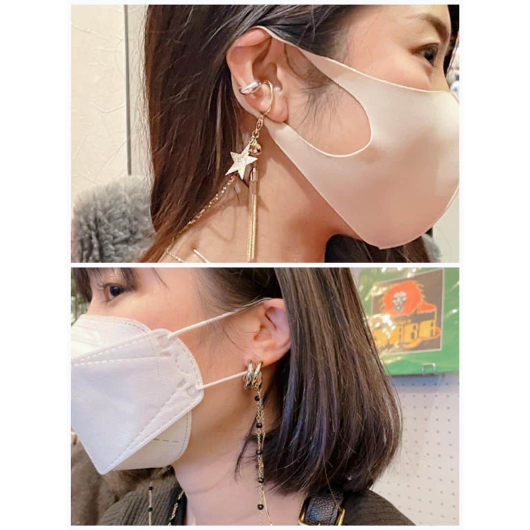 azumiのインスタグラム：「素敵な女子たちが使ってくれています。ありがとう😌 こちらはStar Mask ChainとBeads  Mask Chainのブラック(完売)です。  @tunobyazumi  発送始まりました #tunobyazumi  #まゆとまみ」