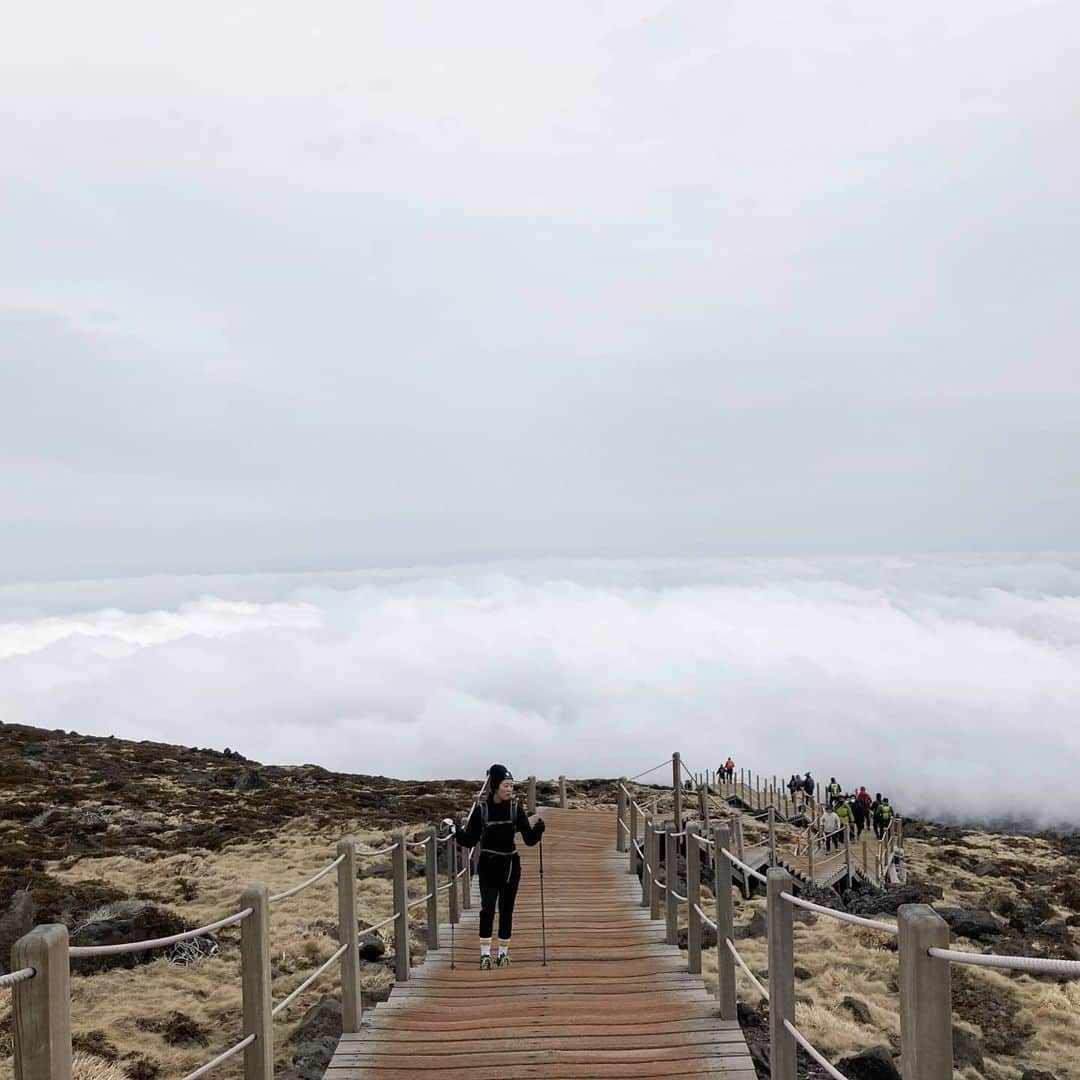 イ・ジュヨンのインスタグラム：「2월의 산🏔 인왕산과 #한라산 다사다난했던 한라산 악마의 산... 산마다 모두 성격이 다르지만 여느 다른 산들과는 정말 다르다 장장 10시간의 산행. 여태가본 산중 가장 긴 시간. 그치만 겨울산은 정말.. 너무 매력있다!><」