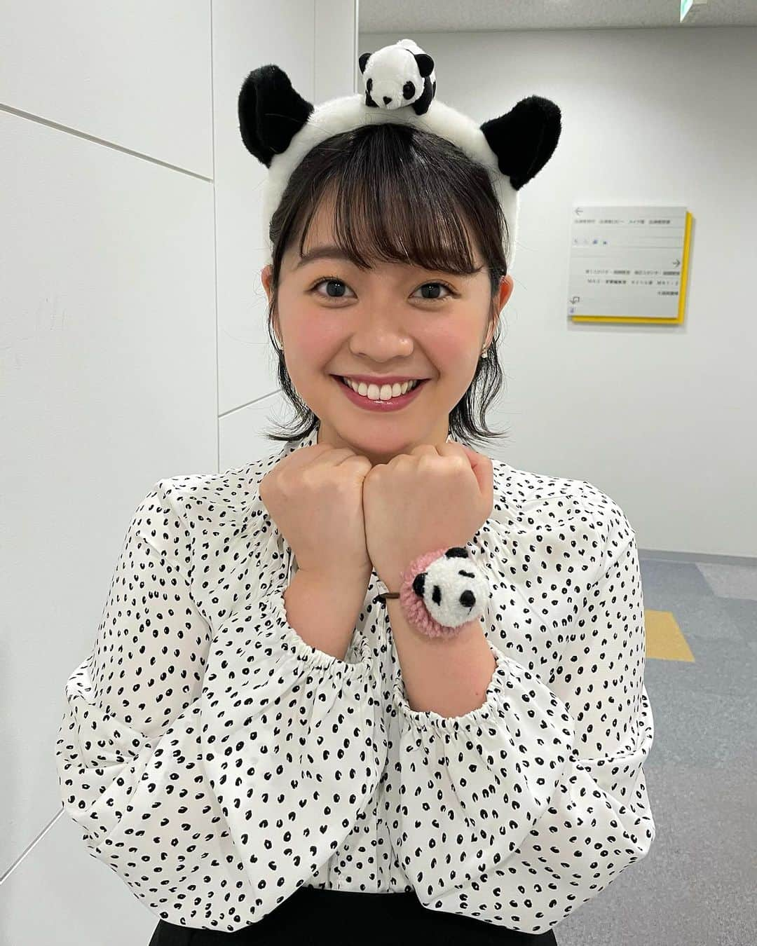 谷元星奈さんのインスタグラム写真 - (谷元星奈Instagram)「今週の『金曜LIVE！星奈のイマコレ』は アドベンチャーワールドとのバーチャル中継🐼  わたし、パンダが大好きなので、終始そわそわしてしまいました🐼 アドベンチャーワールドのパンダカチューシャと、スタイリストさんが用意してくれたパンダの髪飾りが可愛すぎました🐼  #カンテレ#アナウンサー #報道ランナー #星奈のイマコレ#生中継 #和歌山#白浜町#アドベンチャーワールド#パンダ#赤ちゃん#🐼」2月27日 14時17分 - tanimoto_seina