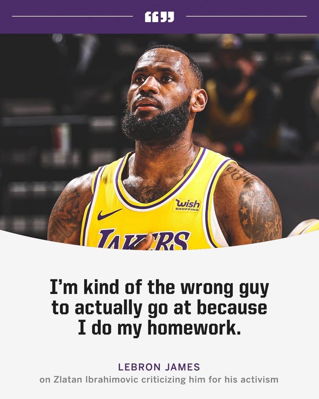 espnのインスタグラム：「LeBron responded after Zlatan Ibrahimovic criticized him for his activism. Zlatan said, “Do what you’re good at.”」