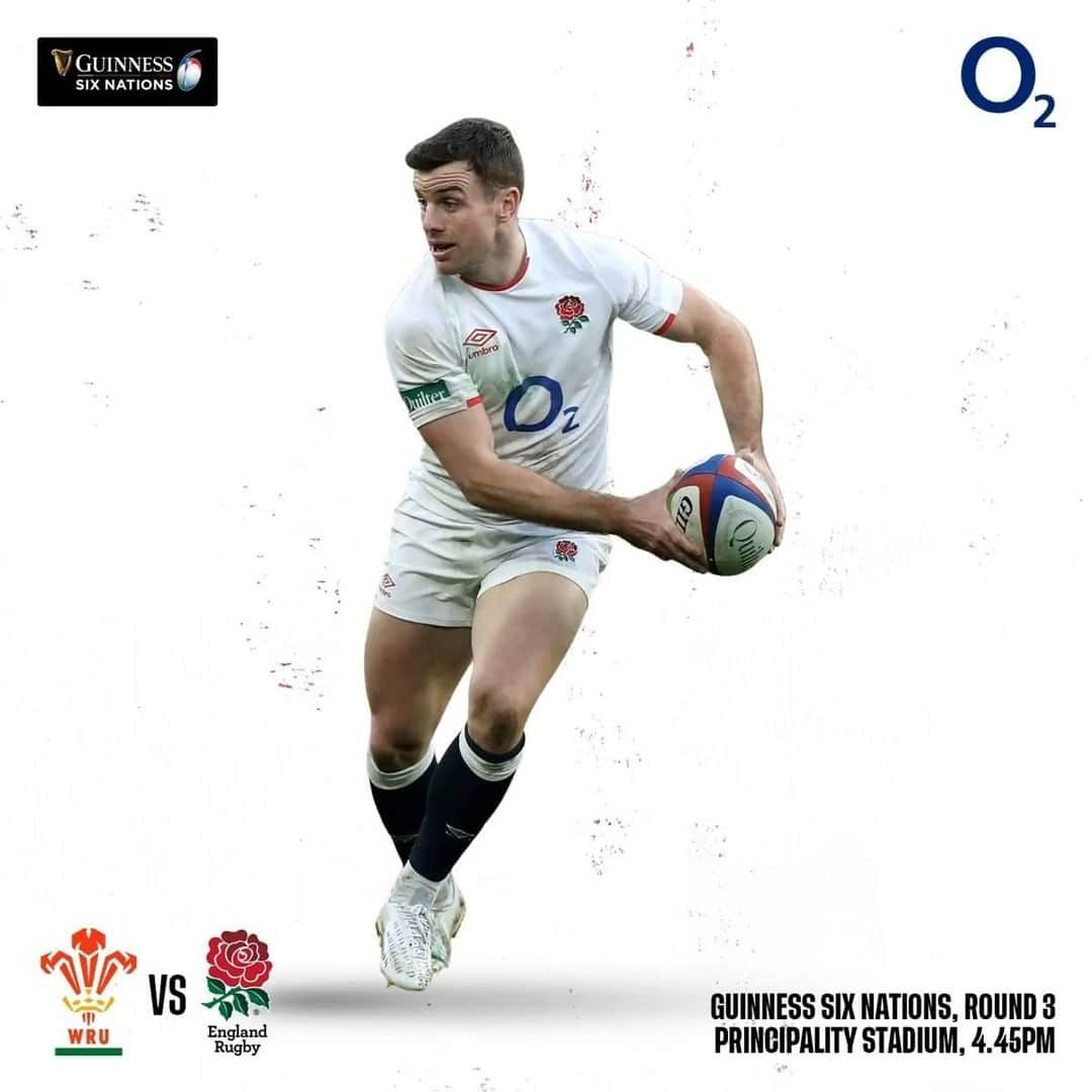 ラグビーイングランド代表のインスタグラム：「COME ON ENGLAND 🌹  #WALvENG #GuinnessSixNations」