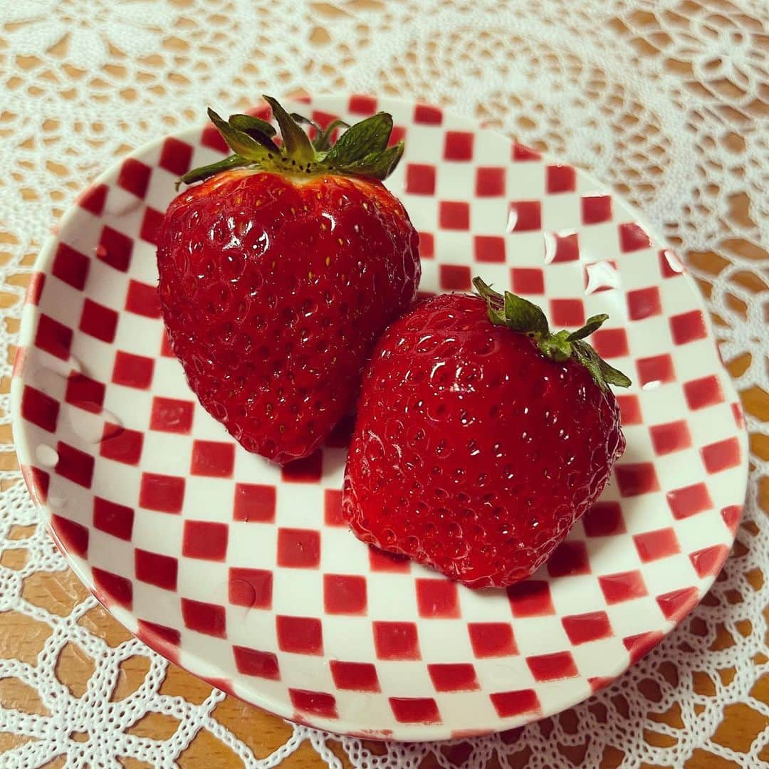 井上侑さんのインスタグラム写真 - (井上侑Instagram)「🍓🍓💫  #品種　#いちごさん　#佐賀産　#ありがとさん　#完熟　#苺　#strawberry #sweet #red #栗原はるみ さん　#小皿」2月27日 22時10分 - yuinouehappy