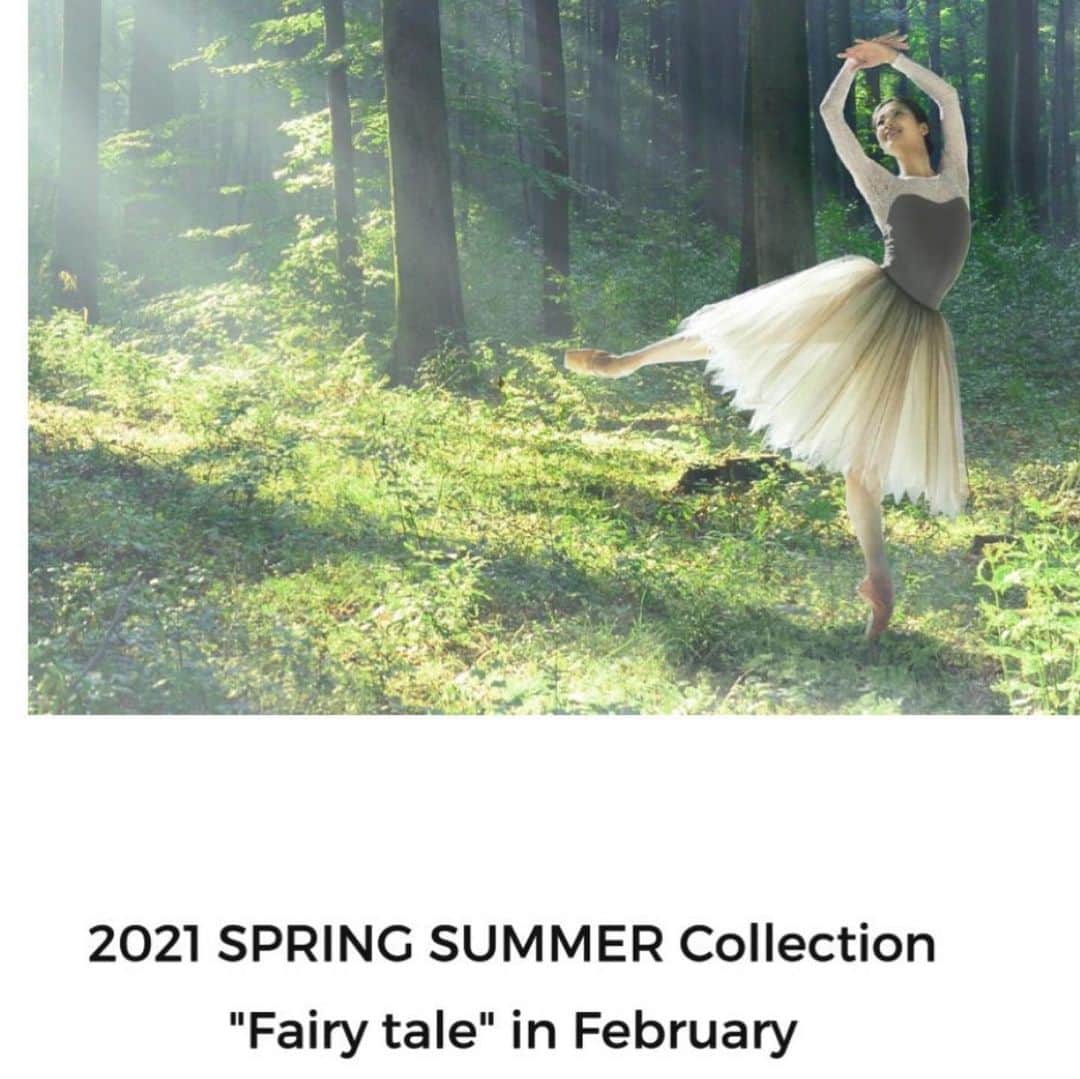 中村祥子のインスタグラム：「@chacott_jp   “Fairy tale” in February 霞がかったやわらかな色合いが、 幻想的な深い森を想わせるコレクション。 新しい色合いのレオタードやスカートを組み合わせて、また新鮮な気持ちでレッスンやリハーサルを頑張っていきたいですね✨」