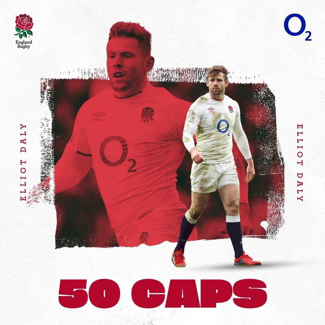 のインスタグラム：「Congratulations @elliotdaly who will make his 50th England appearance today 👏🌹  #WALvENG」