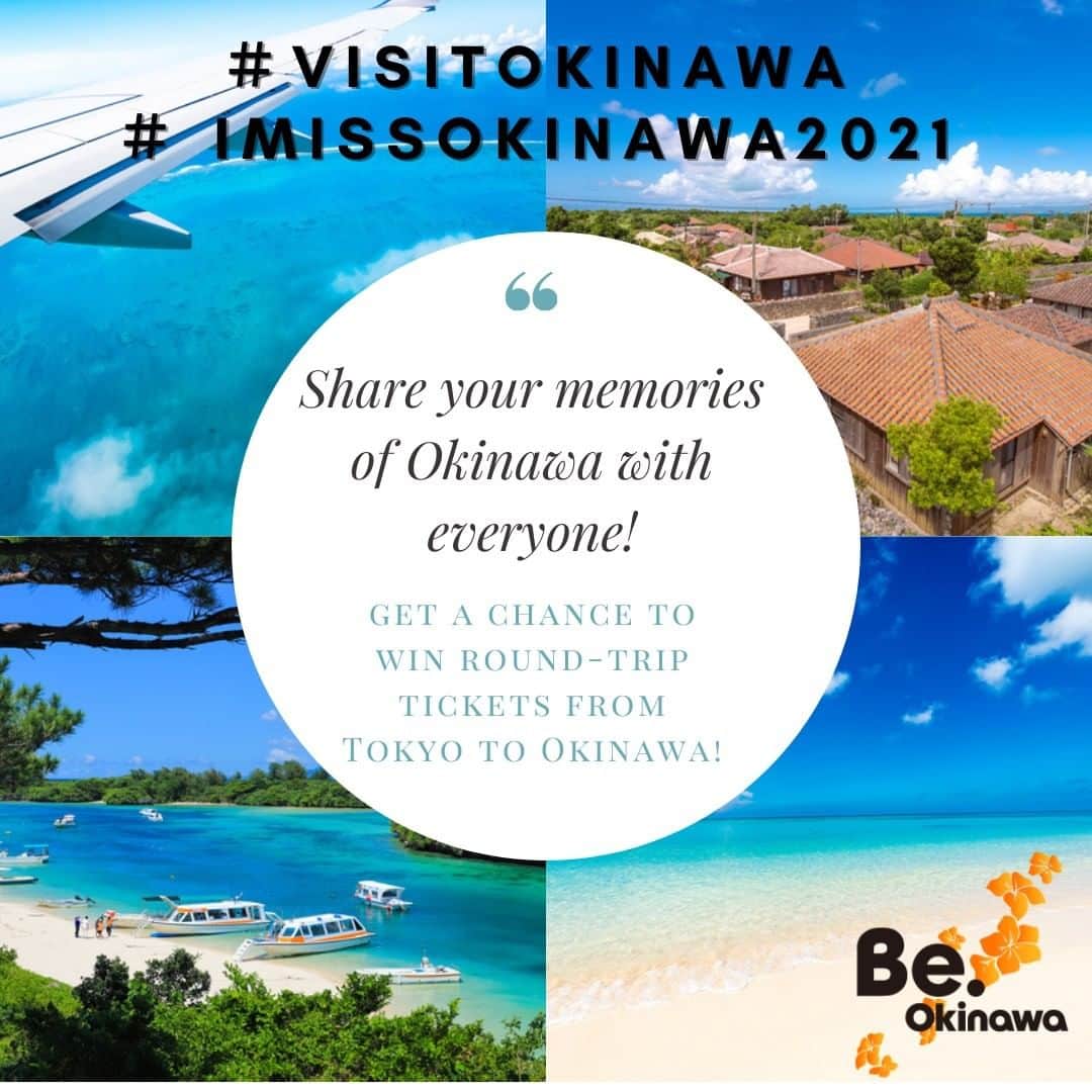 Be.okinawaのインスタグラム：「🎉GIVEAWAY TIME!🎉2021 – Okinawa, once again! Round-trip air tickets giveaway campaign!​（For foreign nationals living in Japan）  ​  We are running SNS campaigns for a chance to win round-trip tickets from Tokyo to Okinawa!​  ​  If you have been to Okinawa in the past, you can post your memories on SNS and have a chance to win 2 pairs of round-trip tickets from Tokyo to Okinawa or other great prizes!​  ▶Win 2 pairs of round-trip tickets from Tokyo to Okinawa! ( https://www.visitokinawa.jp/campaign-2021 ）​  ​  .​  HOW TO ENTER:​  👉 POST photos of your memories in Okinawa on Instagram.​  Please include these two hashtags #visitokinawa and #imissokinawa2021 when uploading your photo.​  ..​  👉Starts 27 February 2021 and ends 15 March 2021. ​  👉FOR FULL RULES: Please be sure to read all the terms and conditions listed in the website（https://www.visitokinawa.jp/campaign-2021）.​  .​  🎉3 lucky winners will be announced via direct messages from the official Instagram account of Visit Okinawa Japan around the end of March 2021. Good luck!✨​  .​  ............​  #okinawa #visitokinawa #imissokinawa2021 #okinawamemories #beokinawa #okinawamemories2021 #okinawatrip #welcomeokinawa #ocean #beach #resort #unknownjapan #japantrip #japanview #japan_of_insta #japan #japon #nippon #instagramjapan #ig_japan #igtravel #giveaway #campaign」