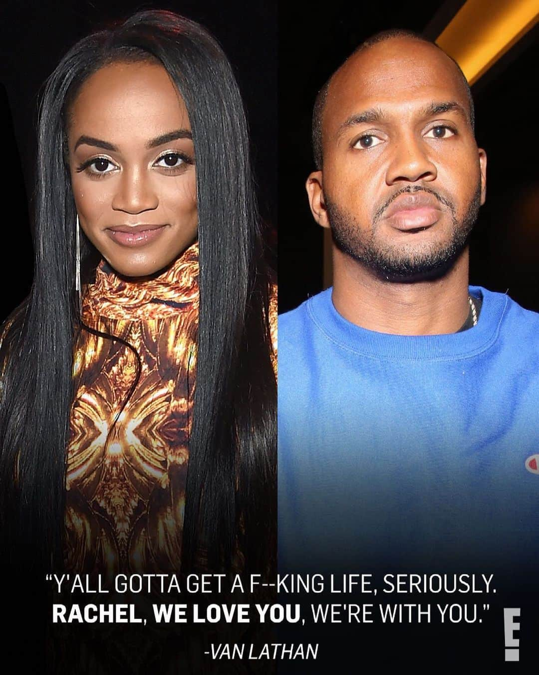 E! Onlineさんのインスタグラム写真 - (E! OnlineInstagram)「Rachel Lindsay's podcast co-host Van Lathan is coming to her defense after she deleted her Instagram due to hateful comments. His message of outrage to #BachelorNation is at the link in bio. (📷: Getty Images)」2月28日 5時46分 - enews