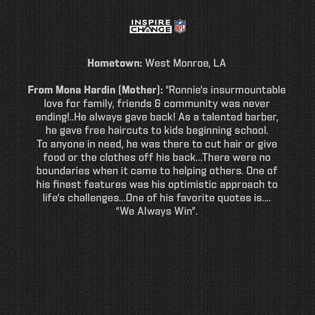 NFLさんのインスタグラム写真 - (NFLInstagram)「Say His Name: Ronald Greene  Ronald is one of the many individuals being honored by players and coaches this season through the NFL’s helmet decal program. #SayTheirStories #InspireChange」2月28日 6時00分 - nfl