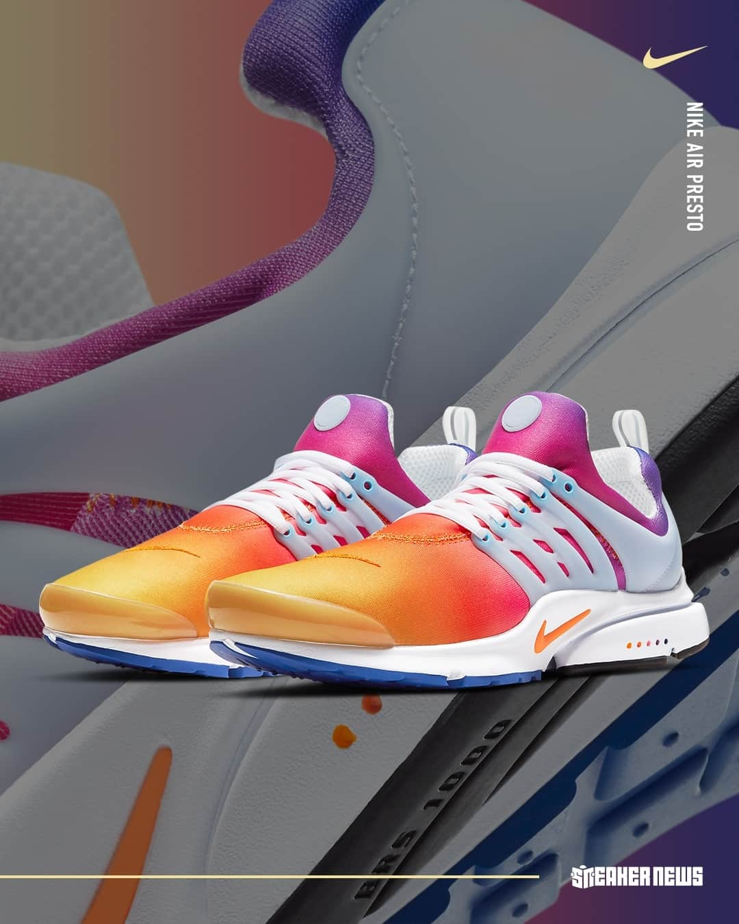 Sneaker Newsさんのインスタグラム写真 - (Sneaker NewsInstagram)「The Nike Air Presto goes from sunrise to sunset with a full spectrum of colors on the gradient upper. Need these for summer! Tap the link in our bio for a closer look.」2月28日 6時01分 - sneakernews