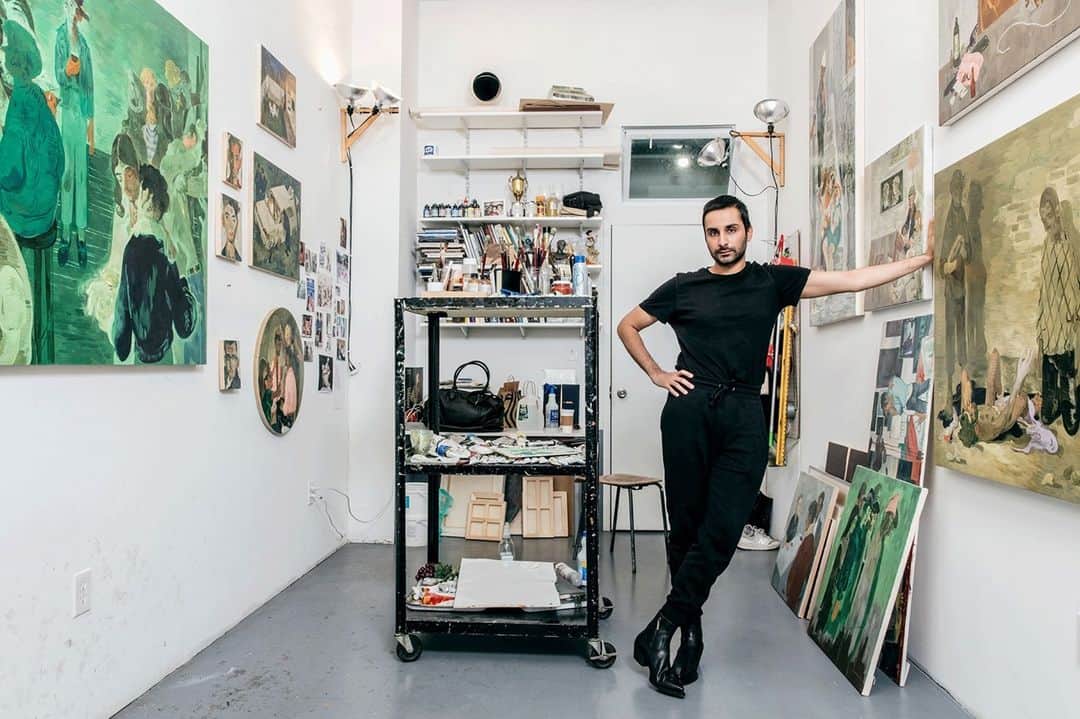TIME Magazineのインスタグラム：「"@salman.toor, who was born in Lahore, Pakistan, and lives in New York City, has made his career subverting the styles of old paintings by centering openly queer men of South Asian descent in an attempt to, as he says in the audio guide for his painting The Star, “play with the idea” of societal norms," writes Suyin Haynes. "Now more people than ever are paying attention: the artist recently secured his first solo show at the Whitney Museum of American Art in New York City, which will be on display through April 2021." Read more, and see the full #TIME100Next list, at the link in bio. Photograph by @stefanruizphoto」