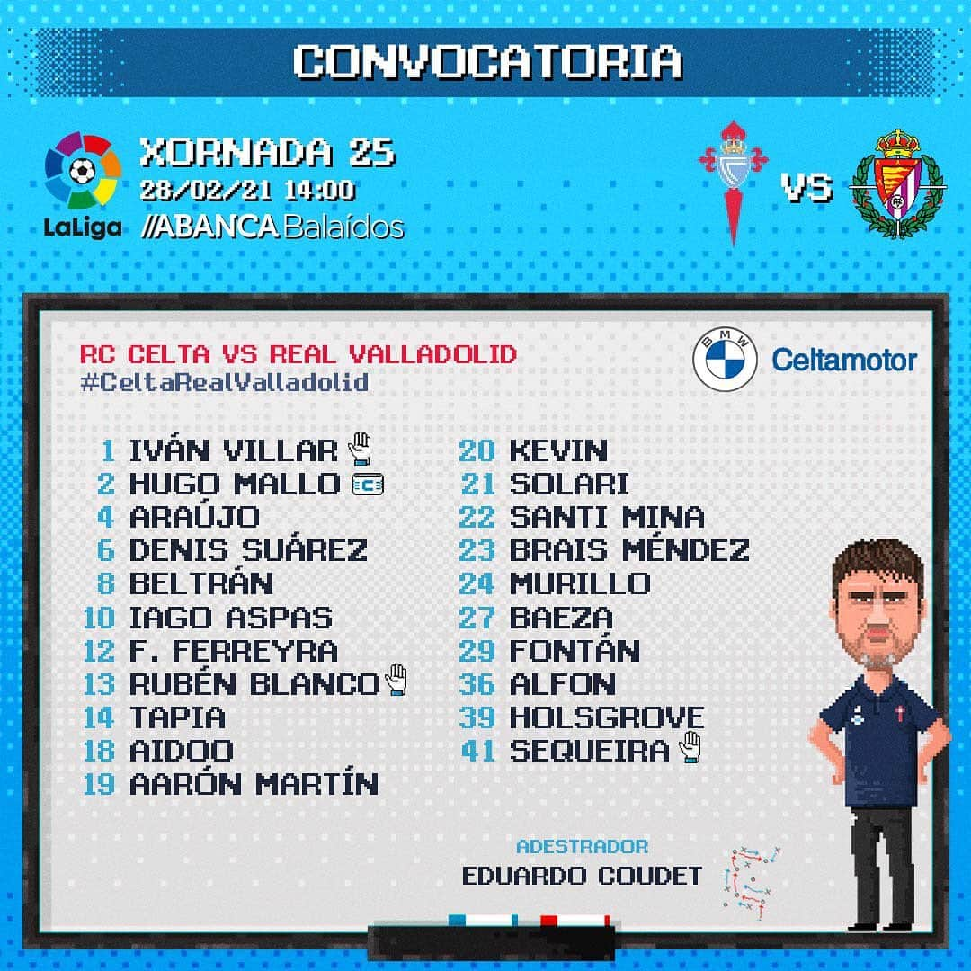 セルタ・デ・ビーゴさんのインスタグラム写真 - (セルタ・デ・ビーゴInstagram)「Os 2️⃣1️⃣ convocados para o #CeltaRealValladolid  #SempreCelta #LaLiga」2月27日 22時54分 - rccelta