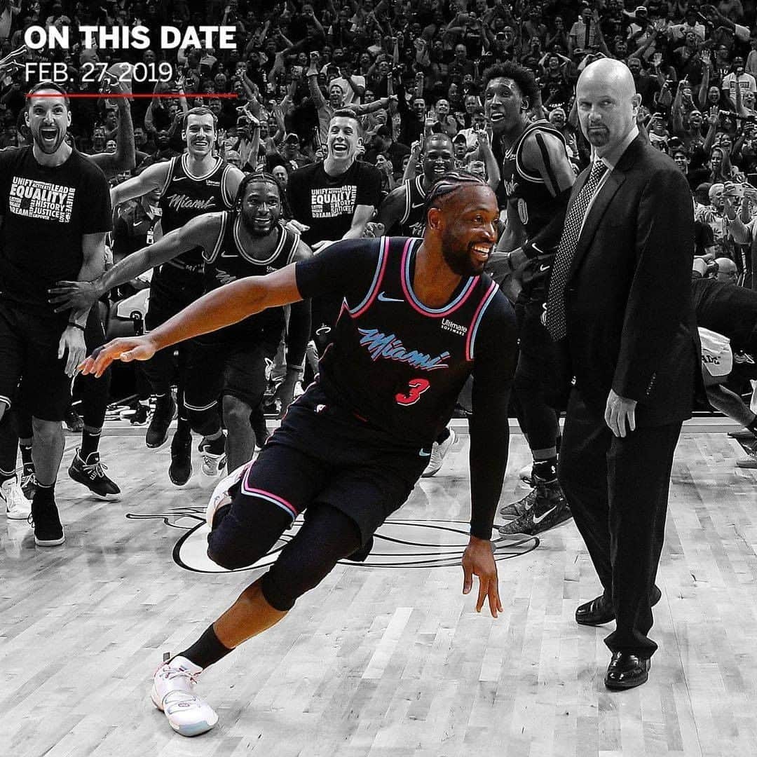 espnのインスタグラム：「Two years ago, D-Wade channeled his inner Mamba by hitting the game-winner and then gave a shoutout to Kobe ⚡️🐍」