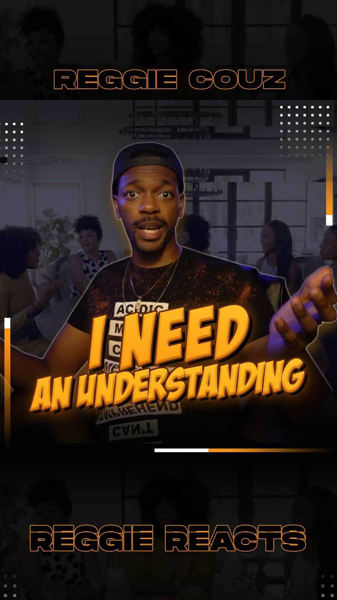 Reggie COUZのインスタグラム：「Back with another Reggie Reacts and today we are watching:  Gender Roles | Ladies' Round Table | A Black Love Series  https://www.youtube.com/watch?v=fVBnVvKaz3o&t=242s  Leave your thoughts in the comments below!  And don't forget to follow:  Instagram: @reggiecouz Facebook: @therealreggiecouz TikTok: @officialreggiecouz」
