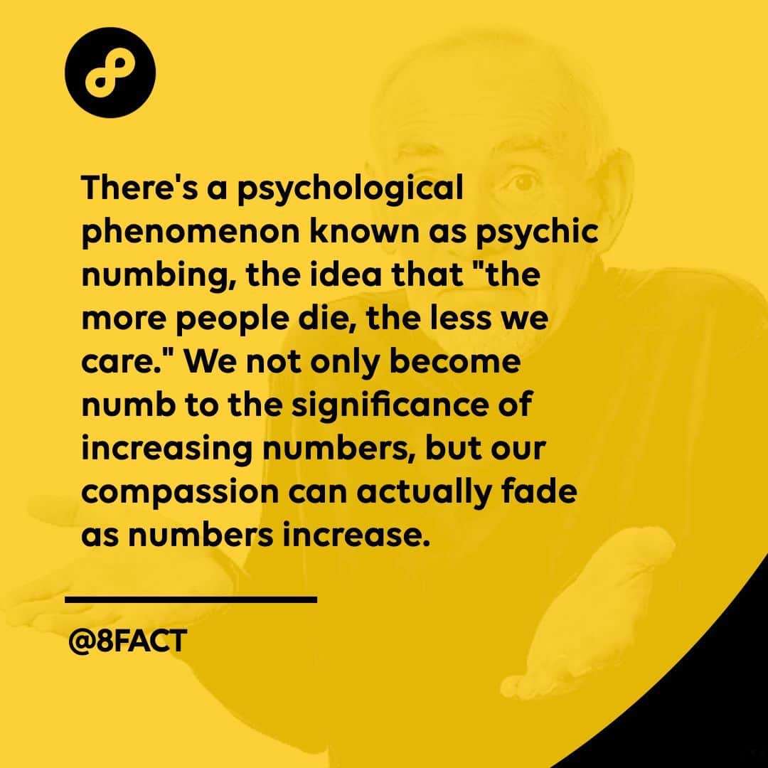 のインスタグラム：「As the numbers get bigger, they mean less and less to us personally, psychologists at the University of Oregon found.」