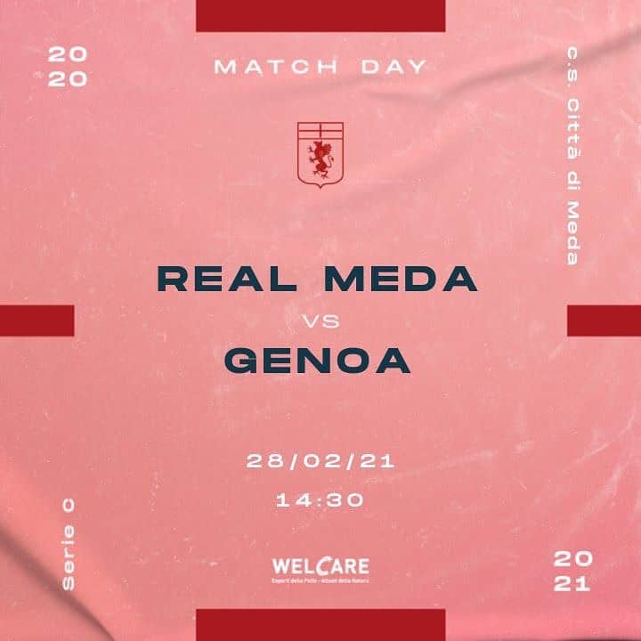 ジェノアCFCさんのインスタグラム写真 - (ジェノアCFCInstagram)「📍 Domenica 28 febbraio ⚽️ Real Meda 🆚 Genoa 🏆 Serie C Femminile ⏰ Ore 14:30 🏟 C.S. Città di Meda   🔥 Forza ragazze! 🔴🔵 #FORZAGENOA」2月28日 0時42分 - genoacfc