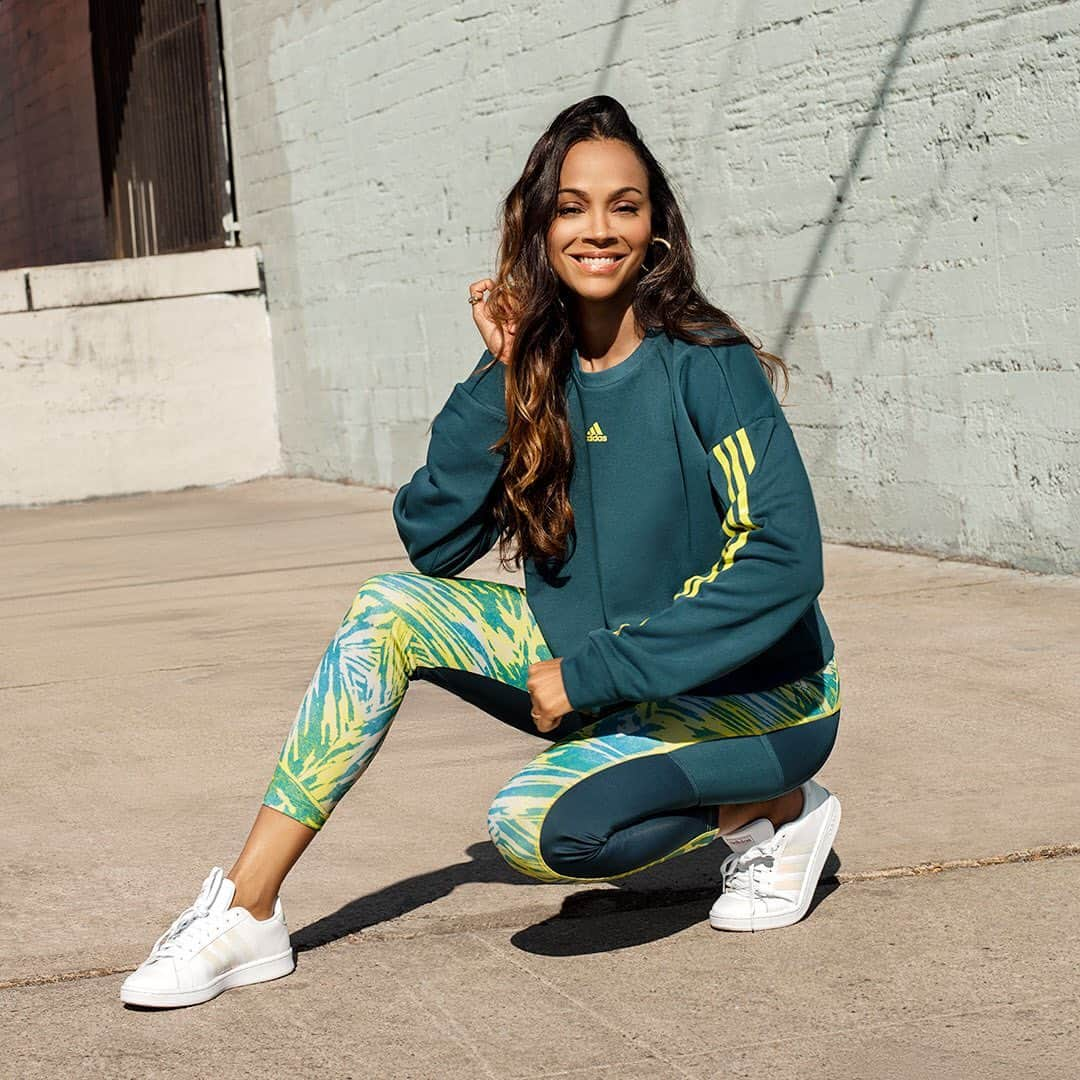 ロック&リパブリックさんのインスタグラム写真 - (ロック&リパブリックInstagram)「All smiles for Saturday, sunshine and @zoesaldana.☀️ Tap to shop the adidas x Zoe Saldana collection. #Kohls」2月28日 0時57分 - kohls