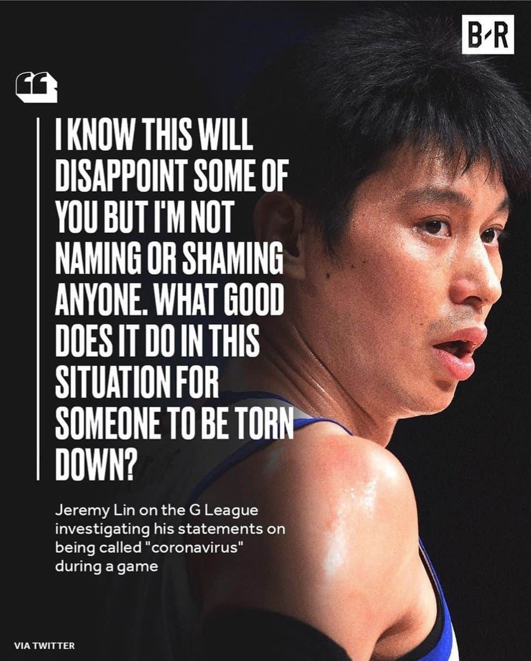 のインスタグラム：「🙌🙌🙌 #Repost w/ @bleacherreport • Jeremy Lin pushes for solidarity in heartfelt message to address G League investigation.」
