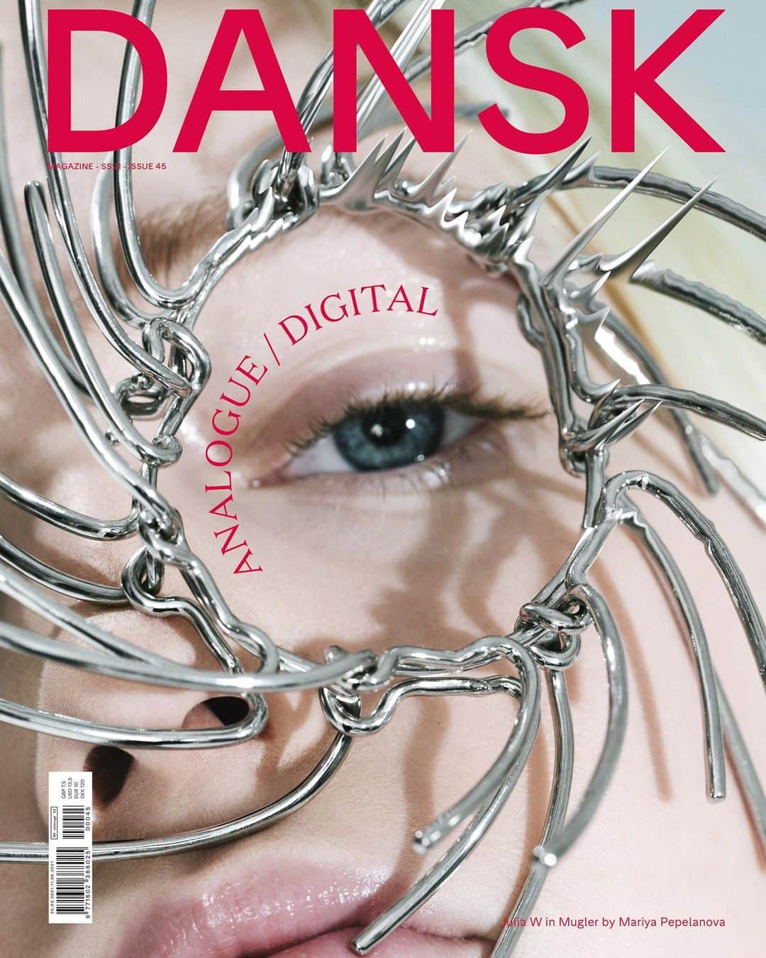 のインスタグラム：「MUGLER Spring Summer 2021 Part 01 by @cadwallader featured on the cover of Dansk Magazine.  - - Magazine @danskmagazine  Photographer @mariyapepelanova Stylist @mathildestorm  Model @juliawestby  Jewelry @lorette.coleduprat for MUGLER #mugler」