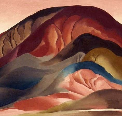 ブルックグレグソンのインスタグラム：「Saturday dreaming with  Georgia O Keefe and the sublime Christo Mountains. #georgiaokeefe #newmexico #1930 #cristomountains.」