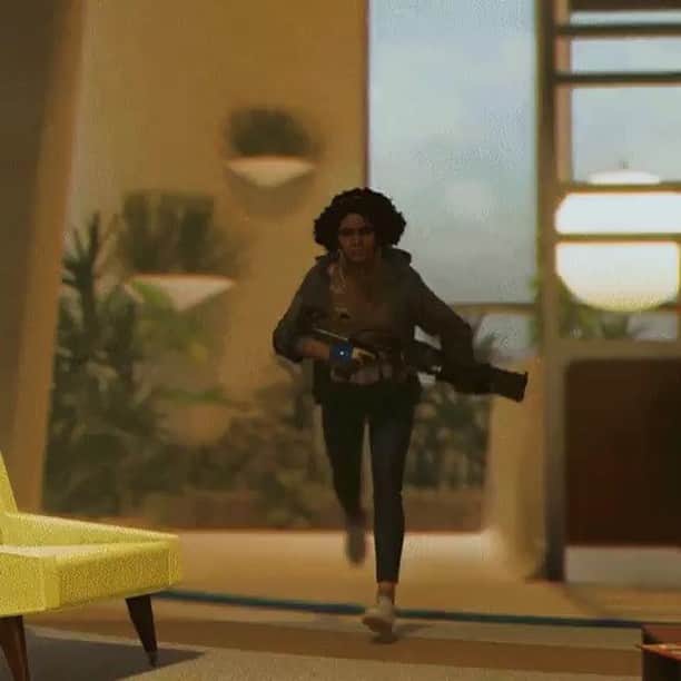 のインスタグラム：「👀 You'll never see her coming.  Head to PlayStation.Blog for a stylish new Deathloop trailer, plus dev inspirations for the game’s world, music, and sound design.」