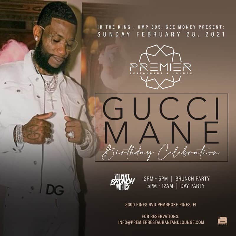 グッチ・メインのインスタグラム：「Its going down Sunday if you in Miami tomorrow pull up on me for my bday celebration 🥶🥶」