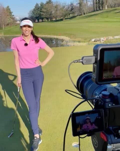 マリア・ベルチェノワのインスタグラム：「Thank you @evian_resort @matthieucamison_golf  for such a warm welcome for my next 4 episodes with @eurosport #golftvweekly 💖💖💖」