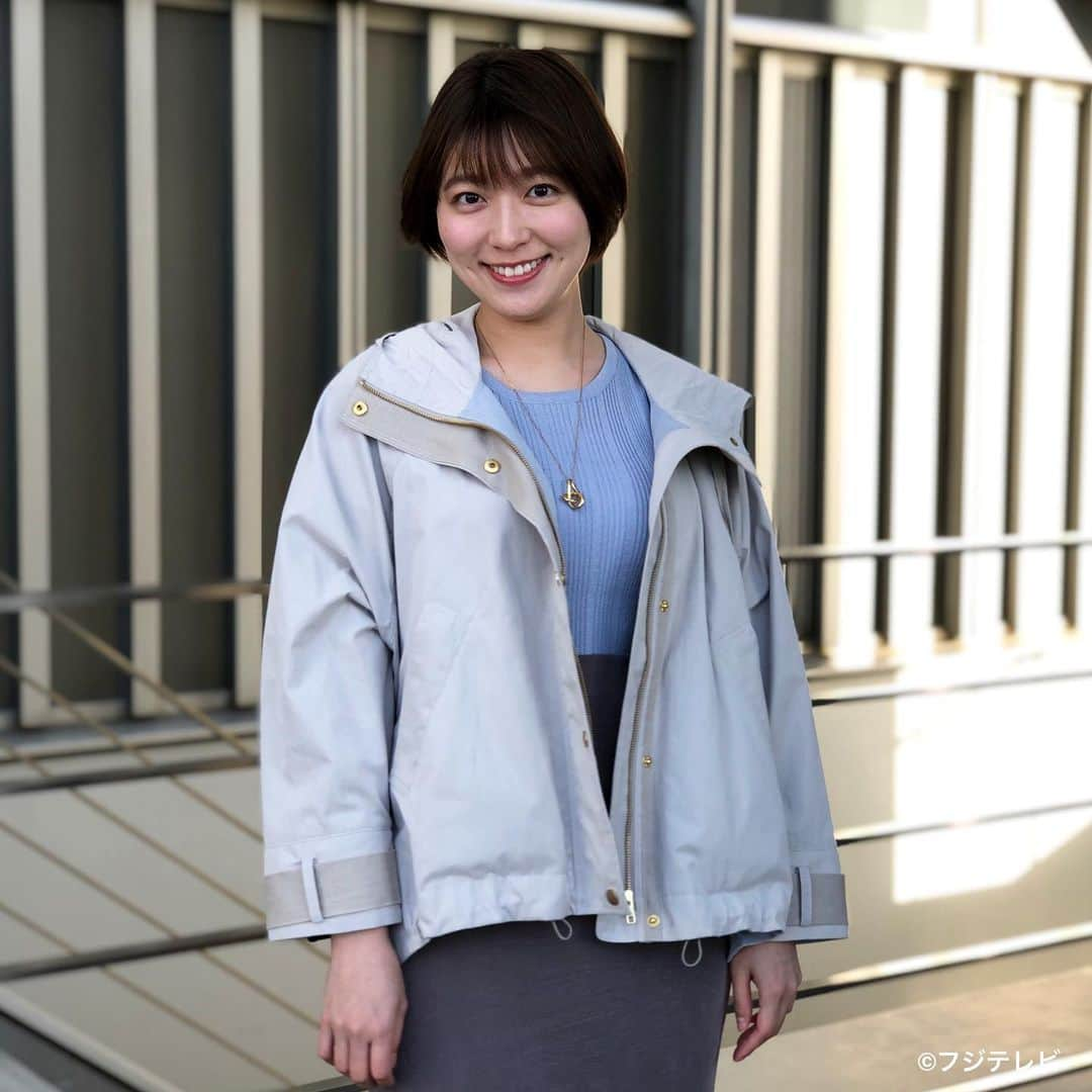 フジテレビ「めざましテレビ」さんのインスタグラム写真 - (フジテレビ「めざましテレビ」Instagram)「3月26日（金）  ファッション雑誌CanCamとコラボした お天気コーナー「きょう何着て行く？」 阿部華也子の毎日のコーデを紹介♪  【きょうのコーデ】 ジャケット→#YECCAVECCA 1万7600円 ニット→#NOSTALGIA 3190円 スカート→#SNIDEL 7920円 靴→#ダイアナ 1万5400円 ネックレス→#Jouete 1万7600円  【コーデのポイント】 ブルーニット×光沢スカートのフェミニンコーデを スポーティブルゾンでカジュアルに🏃‍♀️✨ ブルゾンはゴールド金具や程ゆるシルエットなどの上品デザインを選ぶと 通勤から休日まで幅広いシーンで使えます👑❗️ ライトグレーなら春らしい軽やかさもあって🙆‍♀️  #めざましテレビ #きょう何着て行く？ #阿部華也子 #今日のコーデ#コーデ#CanCam #今日のファッション#ootd #きょう何着て行く？は月〜金朝6時22分ごろ放送📺 #スタイリストたなべさおり」3月26日 11時59分 - mezamashi.tv