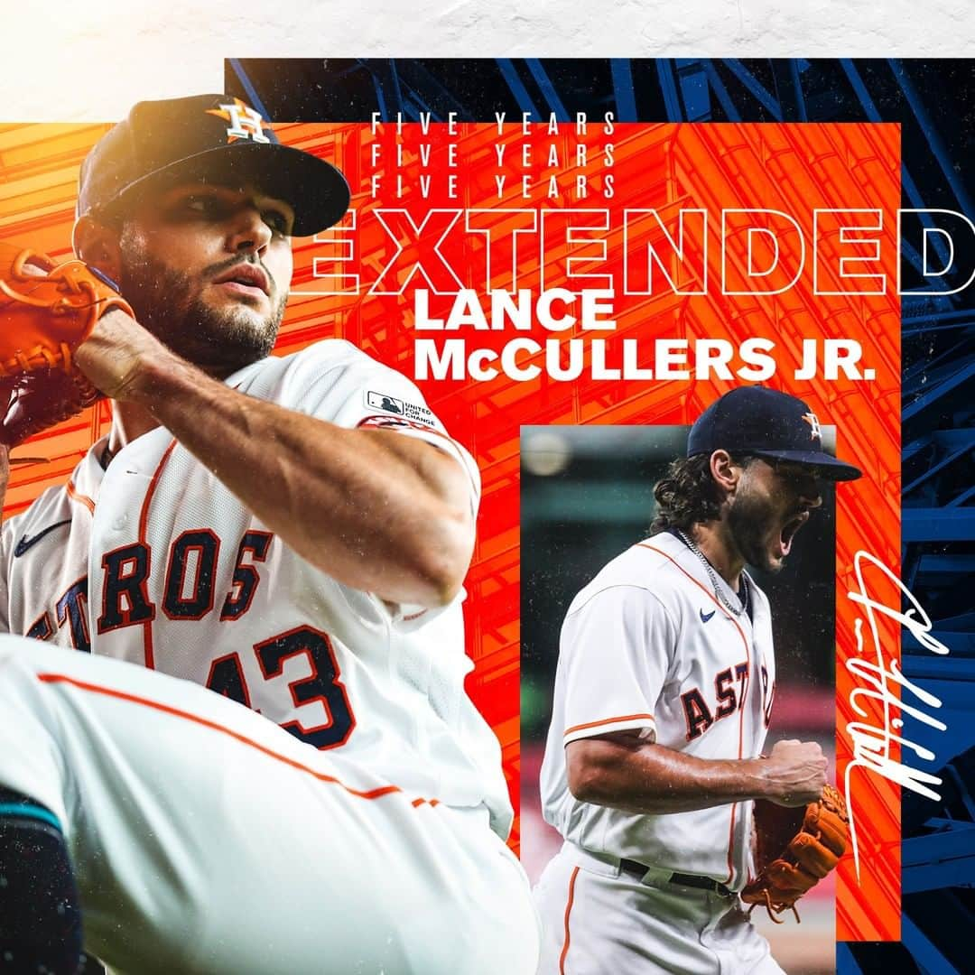 ヒューストン・アストロズのインスタグラム：「Signed. Sealed. Delivered.  @lancemccullers43 is locked in. ❄️🐺」