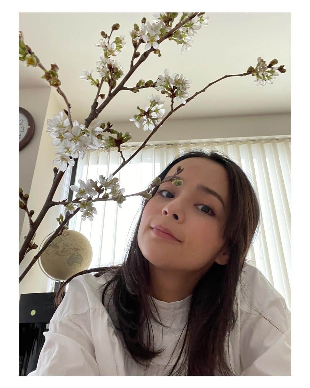 加藤ローサさんのインスタグラム写真 - (加藤ローサInstagram)「明日は雨の予報です。桜散っちゃうかなぁ。東京は満開で綺麗ですよ〜  今年は家に飾って🌸たっぷり楽しみます！の、前に桜がかわいそうなくらい部屋が散らかっているので、明日は掃除します‼︎  #片付けど片付けど #片付かない #春休み」3月27日 22時38分 - kato_rosa_