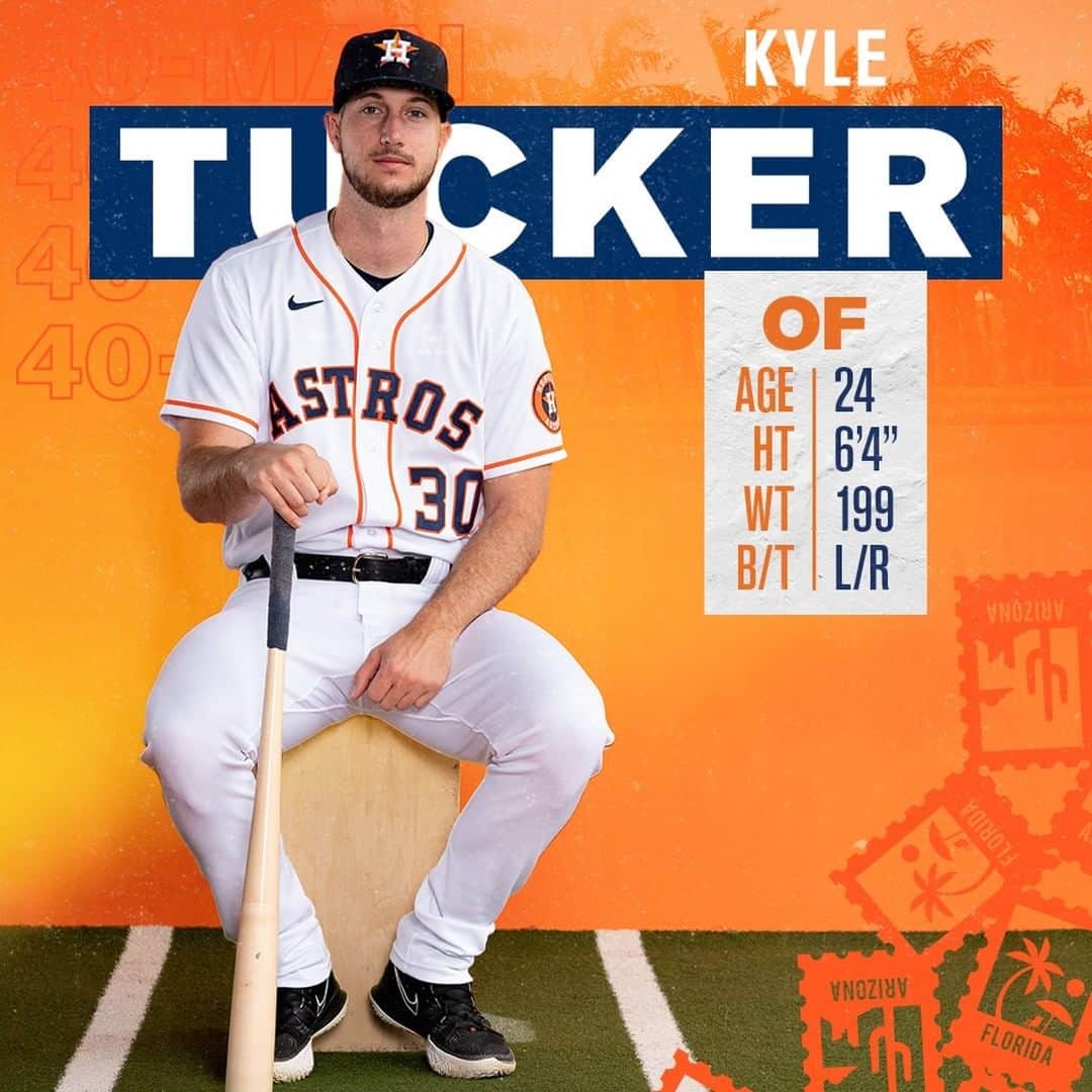ヒューストン・アストロズのインスタグラム：「Get to know the guys on the 40-man roster!  @ktuck_30 is looking to build on a 2020 campaign that featured six triples (#1 in AL) and 42 RBI (#6 in AL).  #ForTheH」