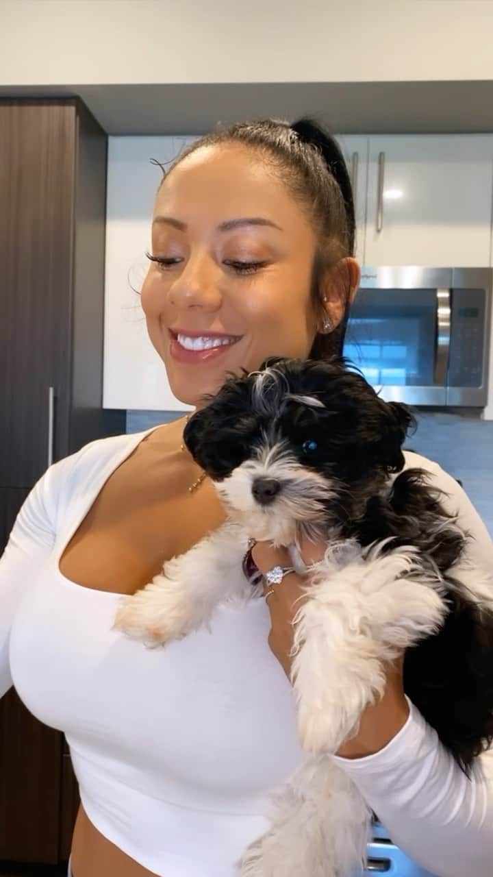 Eri Antonのインスタグラム：「I love chocolate and making my version of quick healthy cookies!  Nothing better than having love all around me chocolate, my puppy and @bangenergy⁣ 🍫😋 ⁣ Go to www.bangenergy.com⁣ and use ERI10 for a 10% discount⁣ ⁣ Follow the inventor:  @BangEnergy.CEO 😎 ⁣ ⁣ #BangEnergy  #EnergyDrink  #Ad」