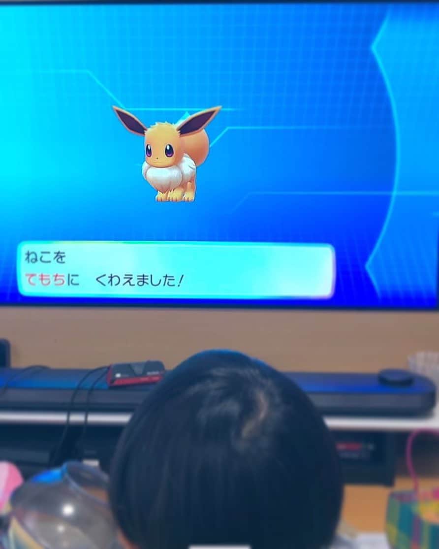 あばれる君のインスタグラム：「イーブイに「ねこ」って名前つけてる☺️コントローラーで文字入力してるの成長感じますね✏️📖✨」