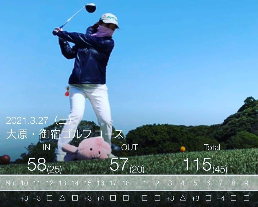 石原亜弥のインスタグラム：「⛳️best⭐️ 108まで行ったらパター新調する！ ・ #ゴルフ女子」